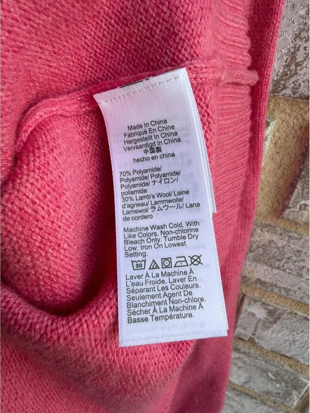 J. Crew NWT Long Sleeve Crew Neck Wool Blend Pink Pullover Sweater Size L